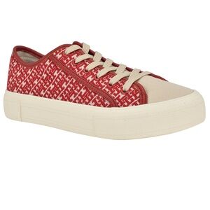BRAND NEW Tommy Hilfiger Red & Cream Sneakers
